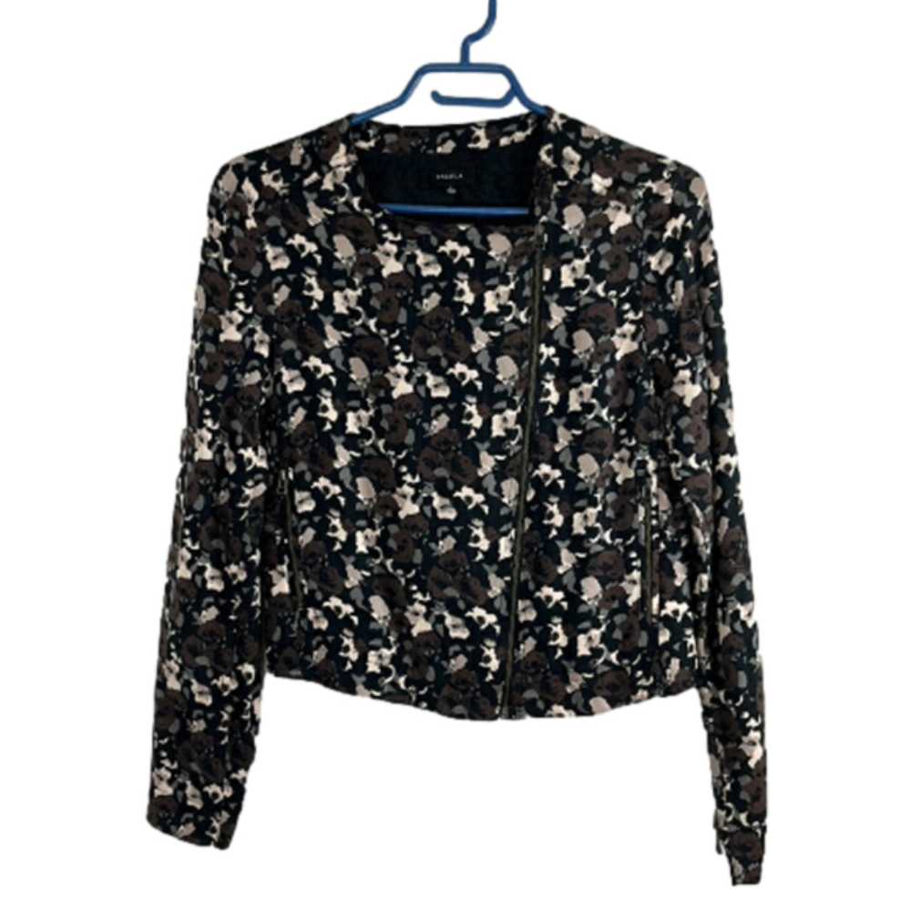 Aritzia Talula Brown/Black/Cream A-Symmetrical Fall Jacket